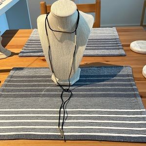 Black Gold Bar Suede Choker